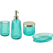 Beliani TECATE - Badkameraccessoire set-Blauw-Glas