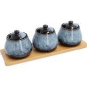 Krumble Voorraadpotten - Set van 3 - Keramisch - Blauw