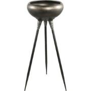 PTMD Genesis Black Metal Planter 3 Feet Round High S