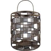 PTMD Stenn Brass Iron Round Wired Lantern Squares L