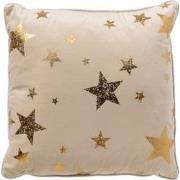 Geen merk STARS - Kussenhoes 45x45 cm - velvet met gouden sterren - Wh...