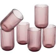 Mica Decorations Merlot Drinkglas - Set van 6 - 400 ml - Glas - Paars