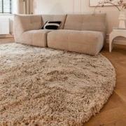 Rond Hoogpolig Vloerkleed Pilo Beige Polyester Interieur05 - Rond 200 ...