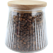 OTIX Voorraadpot - Glas - met Deksel - Snoeppot - 650ml - Acacia - Woo...