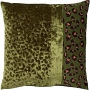 Dutch Decor BAILEY - Kussenhoes velvet 45x45 cm Chive - groen - panter...