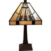 LumiLamp Tiffany Tafellamp 23x23x38 cm Beige Glas Bureaulamp