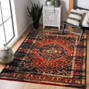 Tapijtenloods Vintage Marrakech Vloerkleed Zwart / Multi Laagpolig- 14...