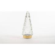 Tree Glass 10,5X24,5Cm Clear With Golden Base 10Led 3Xa