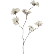 Witte kunsthortensia gevlokte bloemstengel H90