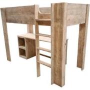 Wood4you - Hoogslaper Noortje bed met bureau Detroit  steigerhout 210L...