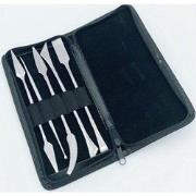 Decopatent® - Gips / Klei RVS Gereedschap Set in Etui - 5-Delig - Gips...