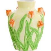 Light&living Vaas deco Ø26x31 cm TULIP keramiek crème oranje-groen