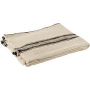 J-line - Jete De Lit Lignes Lin Beige - 176x130x1cm