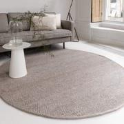 Rond Wollen Vloerkleed Grijs/Beige Vik Grijs,Beige - Rond 200 Ø - (L)