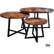 Benoa Donora Iron Round Coffee Table (Set of 3)