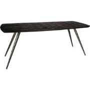 PTMD Fieron Black Acaia Wooden Dining Table Oval 240cm