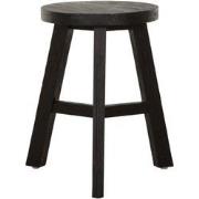 MUST Living Stool Toto,44xØ30 cm, black recycled teakwood with natural...