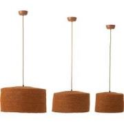 J-line - Set Van 3 Hangende Lamp Moonj Gras Roest - 50x50x26cm