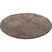 Tapijtenloods Basic Rond Shaggy vloerkleed Caramel Hoogpolig- 80 CM RO...