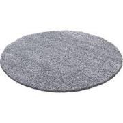 Tapijtenloods Basic Rond Shaggy vloerkleed Lichtgrijs Hoogpolig- 80 CM...