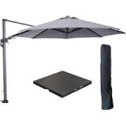 Garden Impressions Hawaii zweefparasol Ø350 cm carbon black / licht gr...