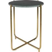 Housecraft Living Timpa Bijzettafel Marmer Rond 44x44 cm Groen/ Goud