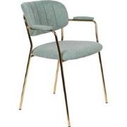 Housecraft Living Jolien Eetkamerstoelen armleuning Goud/Lichtgroen - ...