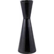 PTMD Corena Black Glass Vase Solid Black Double Cone S