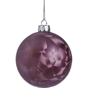 Decoratieve kerstbal van paars glas D8