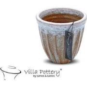 Villa Pottery  Grenoble pot Antiek groen-oranje - hoog