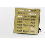 Intertime | Woordklok | Wandklok | Tafelklok | 20x20 | Goud | Duits