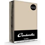 Cinderella Flanellen Hoeslaken Taupe-180 x 200/210 cm