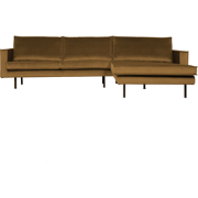 BePureHome Rodeo Chaise Longue Rechts - Velvet - Honinggeel