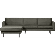 BePureHome Chaise Longue Links Rodeo - Velvet - Frost - 85x300x155