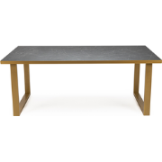 Stalux Eettafel 'Joop' 200 x 100cm, kleur goud / zwart marmer