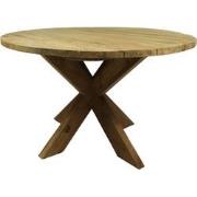 HSM Collection-Ronde Tuintafel Kruispoot-ø125x77-Naturel-Teak