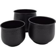 Plantenpot - Set van 3 - Zwart