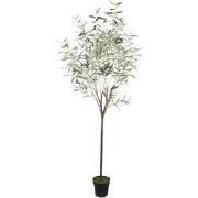 PTMD Tree Green Olijfboom Kunstplant - H185xØ30 cm - Pot - Groen