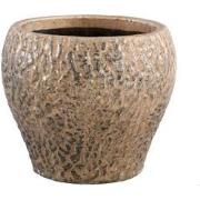 PTMD Mart Ronde Bloempot - H19 x Ø22,5 cm - Keramiek - Bruin