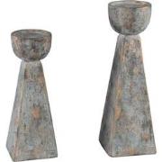 PTMD Zavis Kandelaar - 12 x 12 x 37 cm  - Cement - Grijs