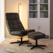 Draaifauteuil Alvar + Hocker 53x57x83 cm