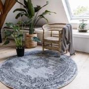 Vintage Vloerkleed Bloom rond - Grijs - EVA Interior Grijs/Antraciet,G...