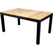 Midori low dining table 148x90 cm aluminium black/teak