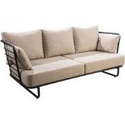 Taiyo sofa 3 seater alu black/flax beige