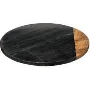 Draaiplateau Serveerplank Marble Draaischijf van 100%Marmer & Hout - Z...