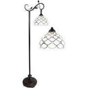 LumiLamp Tiffany Vloerlamp  152 cm Bruin Beige Glas Staande Lamp