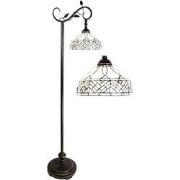 LumiLamp Tiffany Vloerlamp  152 cm Bruin Beige Glas Staande Lamp