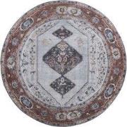 Vloerkleed Karaca Antraciet/Brown 09 Rond ø160 cm