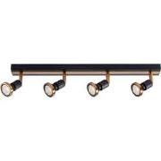 ROBUS 4L bar GU10 LED 5W dim incl. zwart / brons
