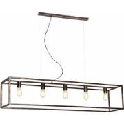KAGO ruggine pendel rechthoek 5xE27 150cm